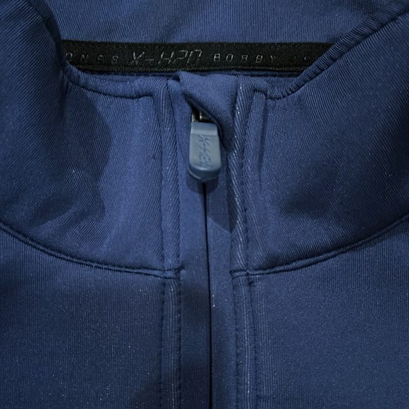 BOBBY JONES X-H20 CRAWFORD LONG SLEEVE XL QUARTER ZIP IN NAVY WITH ZIPPER POCKET - Picture 8 of 11
